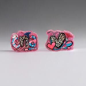 Magnet Set Of 2, CNA Pink Glitter Acrylic Magnets Nursing Medical Caregiver Gift